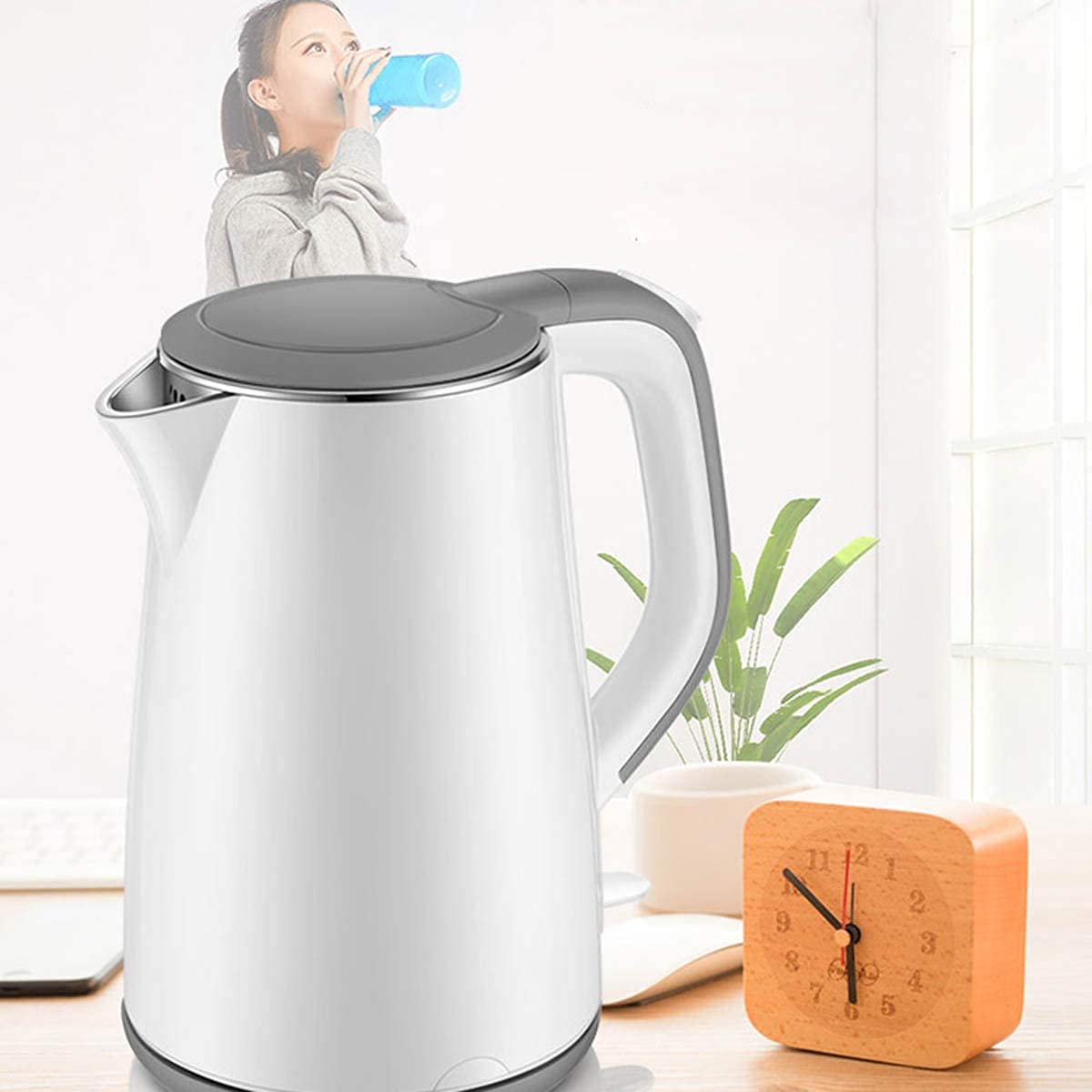 hervidor eléctrico, Hervidor eléctrico con doble aislamiento anti-escaldaduras, 1. 8L
