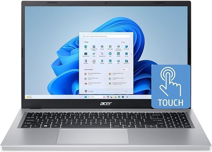 Acer Aspire Go 15.6" Full HD IPS Touch Screen Laptop, AMD Ryzen 5-7520U Quad-Core Processor | 8GB LPDDR5 | 512GB NVMe SSD | Wi-Fi 6, Win 11 Home,