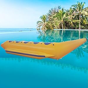 Inflatable Water Banana Boat, Floating Inflatable Kayak, with Air Pump Ski Equipment Accessories for Adults and Children…