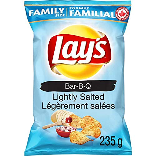Lay's Barbecue Lightly Salted Potato Chips, 235g/8.3 oz., {Imported from Canada}