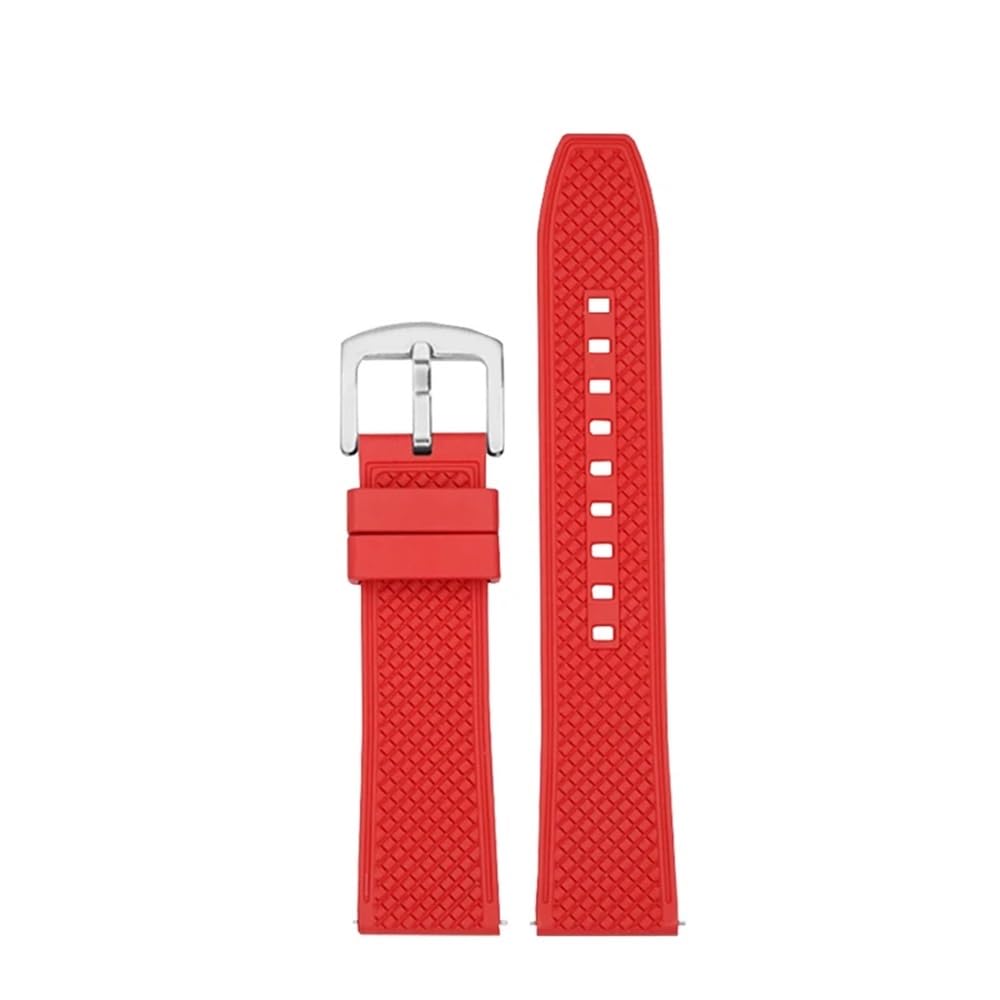 HUTBUVEAW For CIGA Design Xijia Watch X Series Hime Z Gorilla MY Mike Yang U Blue Planet Fluoro Rubber Strap 22mm Silica Gel Watchband(Red sk)