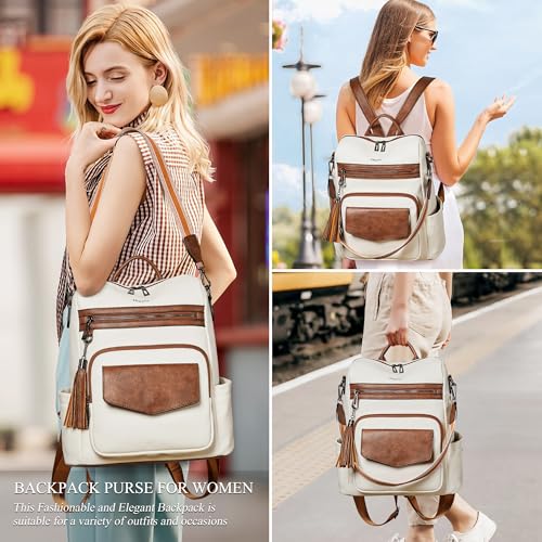 Image of Shrrie Leather Womens Backpack Purse Convertible Crossbody Shoulder Strap