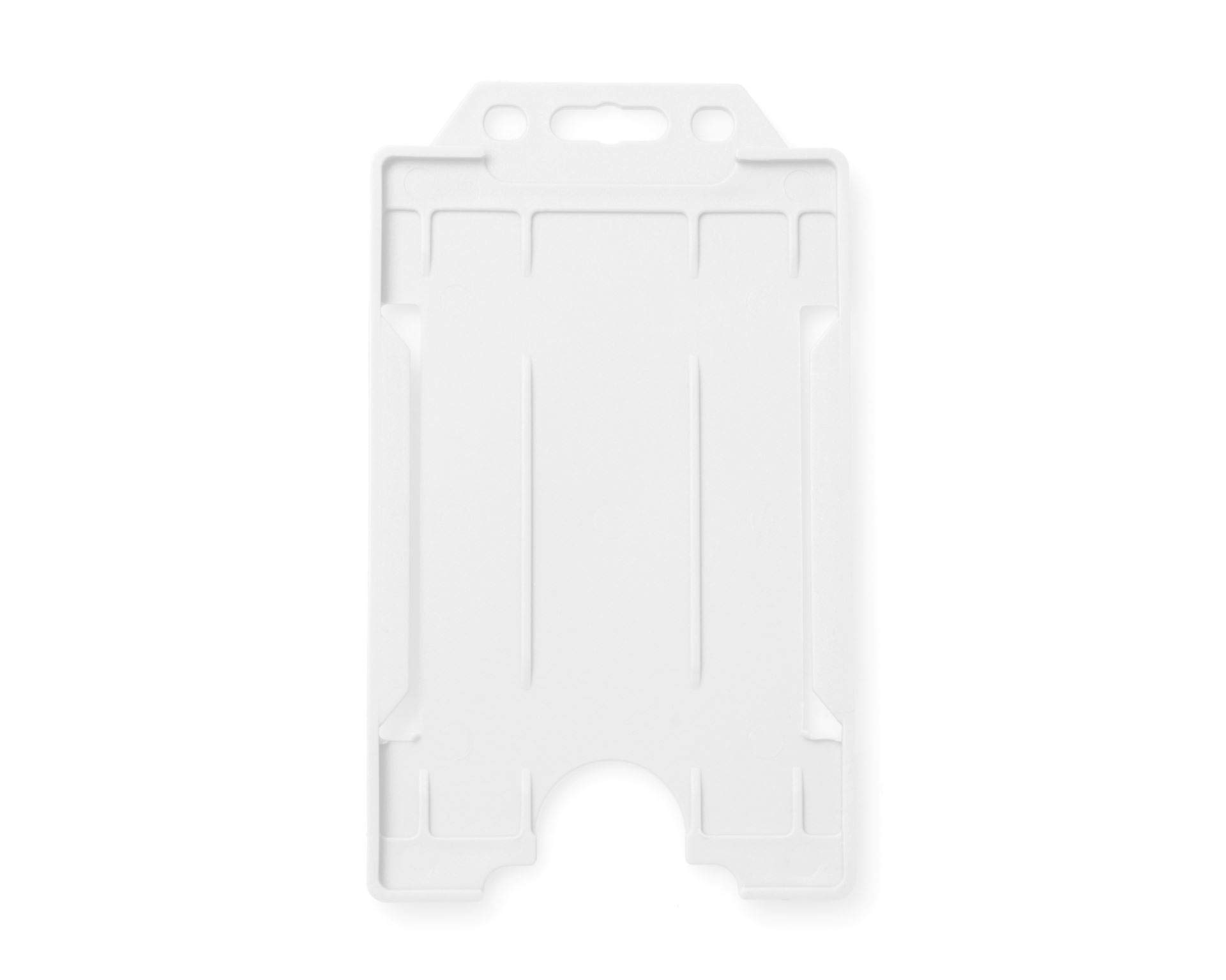 ALG ID Cards® Open Faced Rigid ID Card Name Badge Holders - Vertical/Portrait - Pack of 100 (White) — image 1