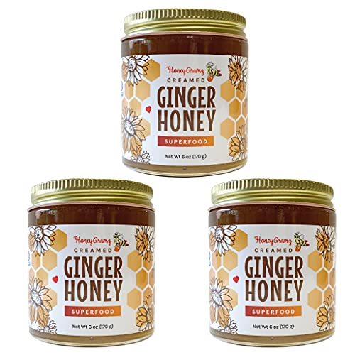 Miel Cremosa Orgánica con Jengibre 3 Frascos de 5.5 oz