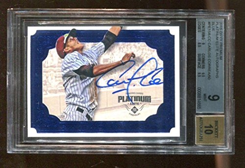 Carlos Correa 2015 Onyx Platinum Elite Autographs Blue 9/50 BGS 9/10 Astros - Slabbed Baseball Cards