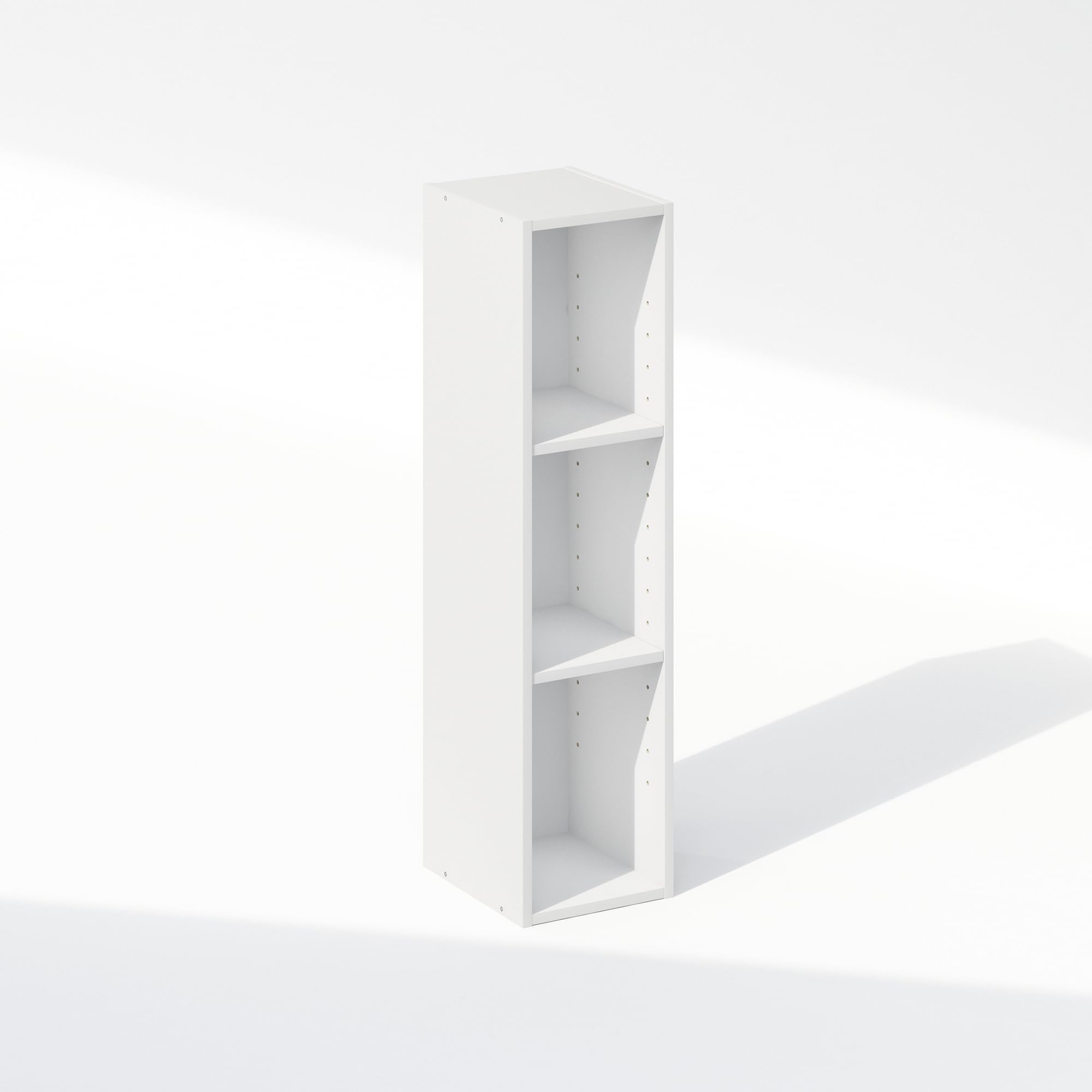 Furinno Reed - Scaffale portaoggetti multiuso a 3 ripiani, per abbigliamento e armadio, larghezza 20 cm, colore: bianco