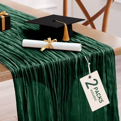 Pureegg 2-Pack Cheese Cloths Table Runner, 120'' Boho Table Cloth Decorations for Party, Baby...