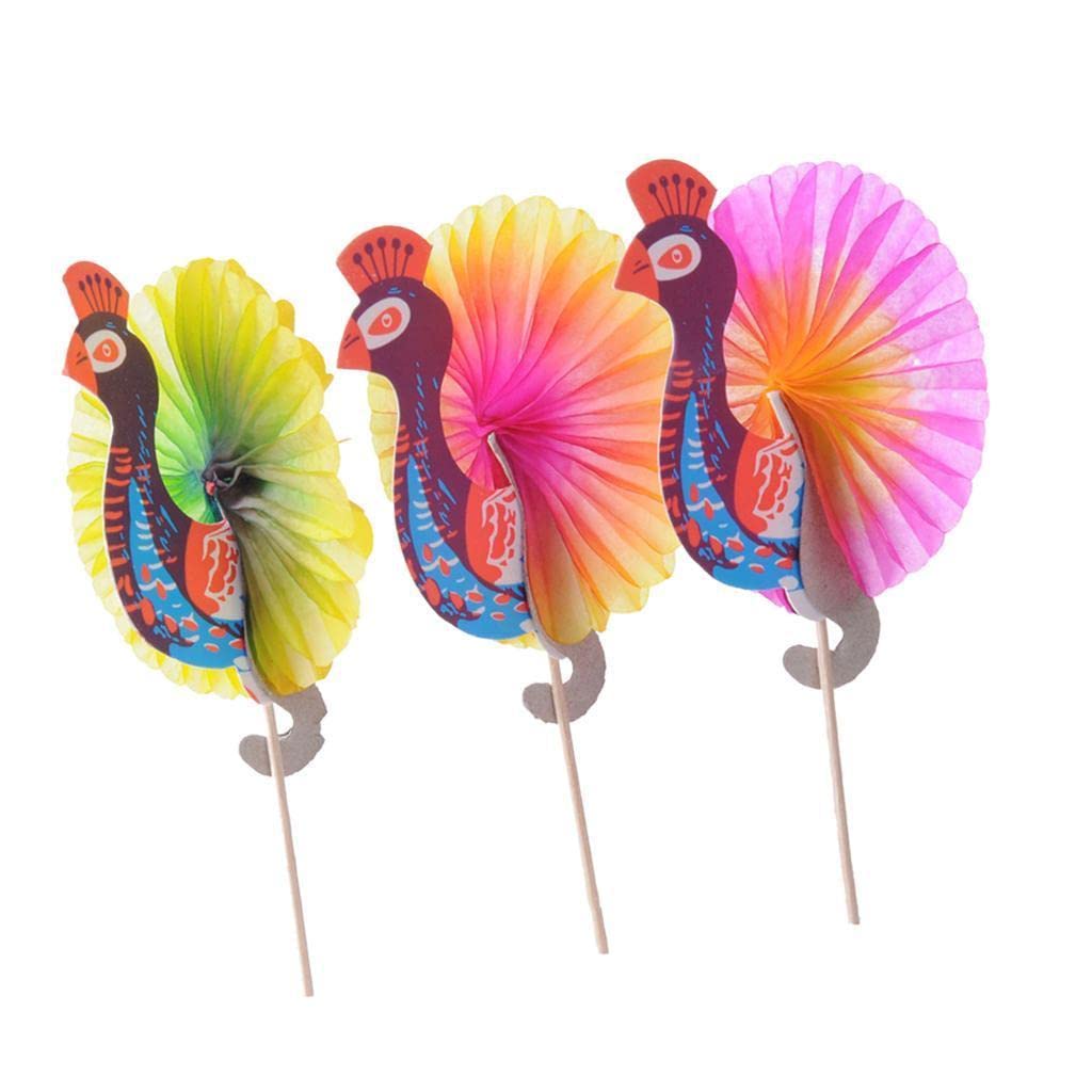 jojomis Piques à cocktail en papier - Décorations fantaisie - Paon, comme décrit