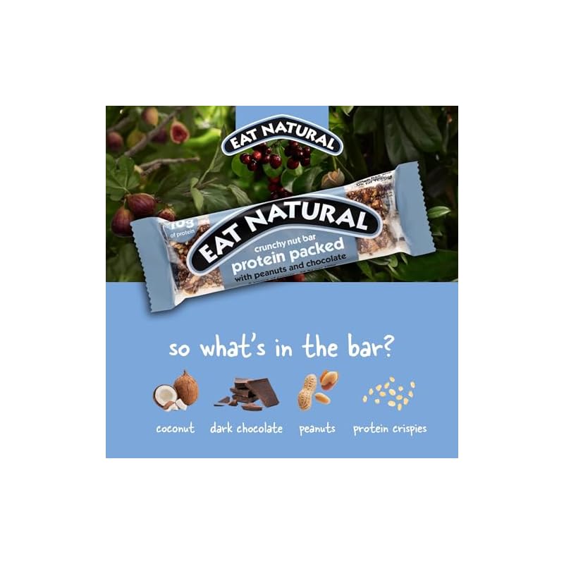 Eat Natural | Crunchy Nut Bar | Protein Packed | Peanuts and Chocolate | 12x40g | 12 Pack - Image 5