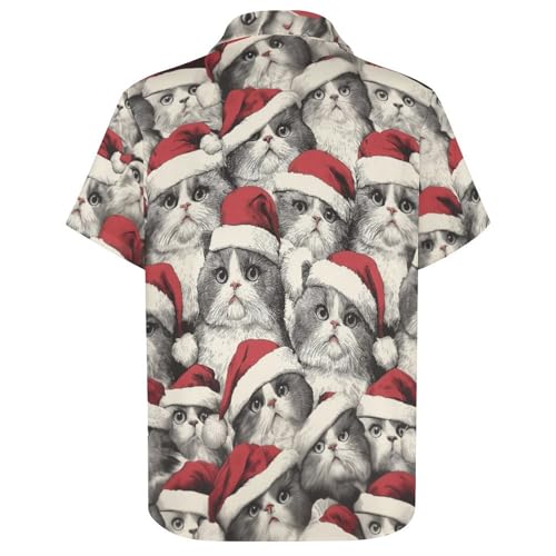 Mens Christmas Shirt Santa Claus Short Sleeve Button Down Hawaiian Shirts2