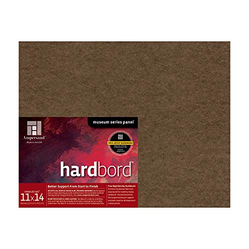 Image of Ampersand Museum Series Hardbord for Painting and Mounting, 3 /4 Inch Depth Cradle, 11X14 Inch (AMHBC11)