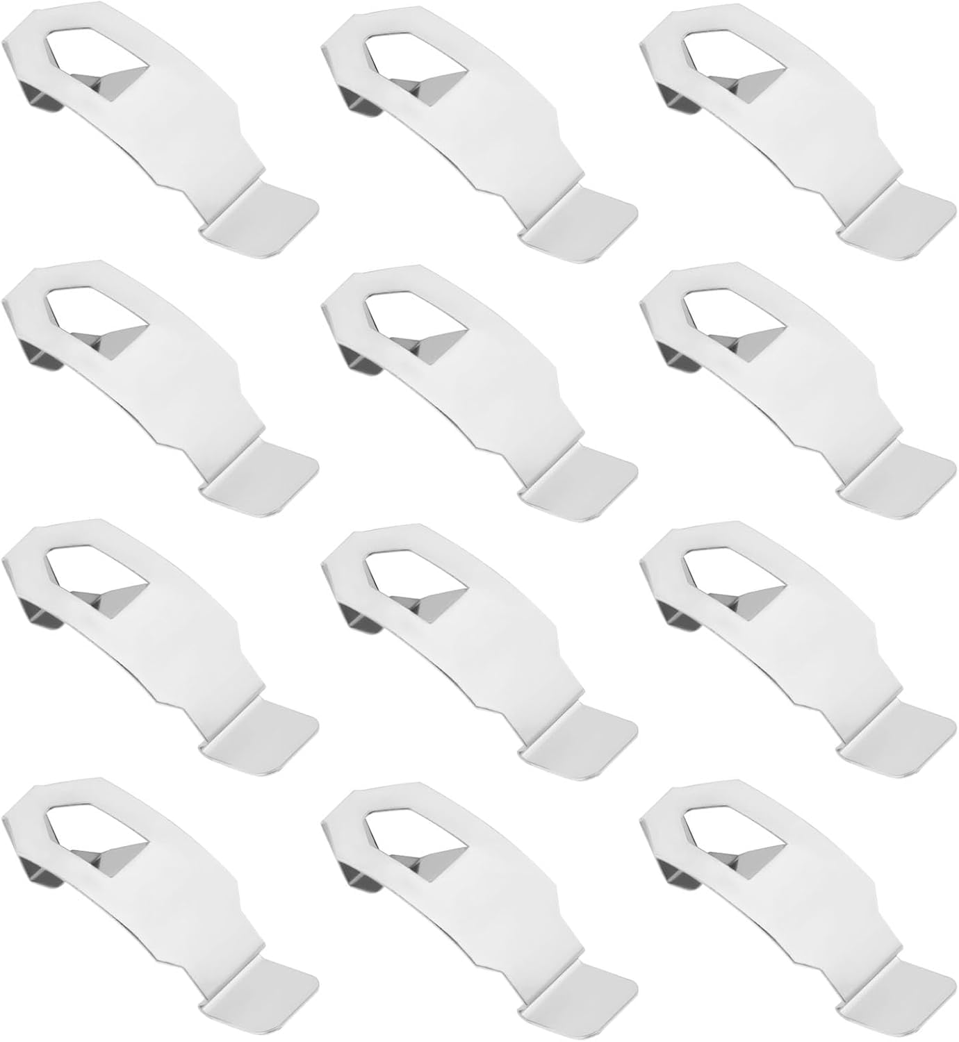 Brambleco Silver 12Pcs Artwork Back Plate Fixing Clips - Photo Frame Clips - Tone Metal Spring Fasteners For Hanging Artwork And Pictures (Silver)