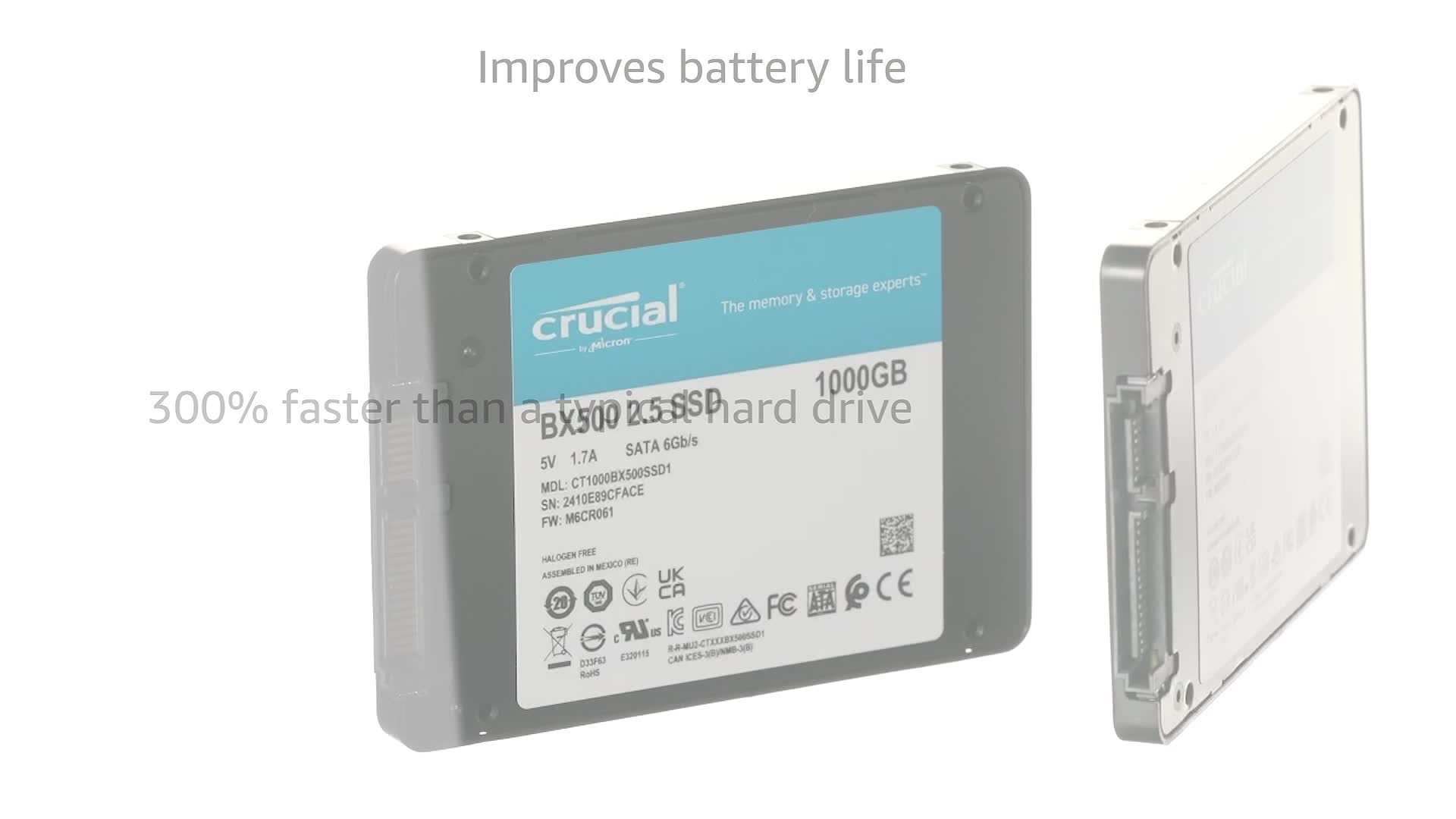 Crucial ct1000bx500ssd1 1tb bx500 2.5-inch serial ata 3d nand 