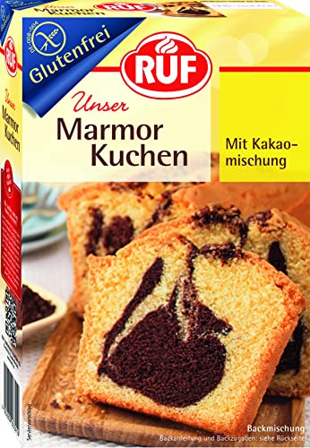 RUF Glutenfreier Marmorkuchen, Kuchenklassiker mit hellem Rührteig und Kakao-Mischung, extra...