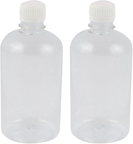 Botella de muestra de graduación química de 2 piezas de 16.9 fl oz, sello de plástico transparente, botella de muestra de laboratorio de 2 piezas de
