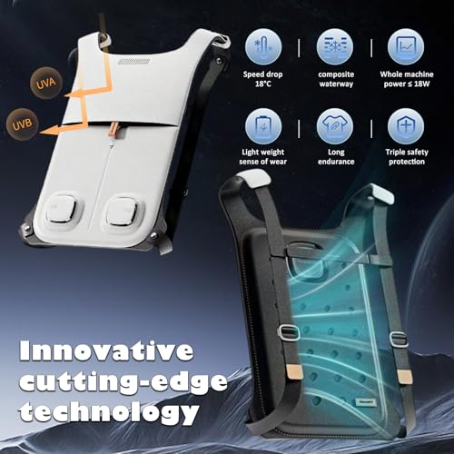 Air-Conditioned Cooling Vest,Cool Vest,Air Conditioned Jacket,Condensing Gel and Semiconductor Refrigeration,Cooling Devices for Hot Weather, Out Work/Travel/Outdoor/Sport(No Power Bank)3