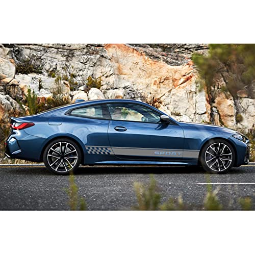 Image of QianBao Auto Racing Body Door Side Stripe Graphic Vinyl Sticker Style 9 Gray
