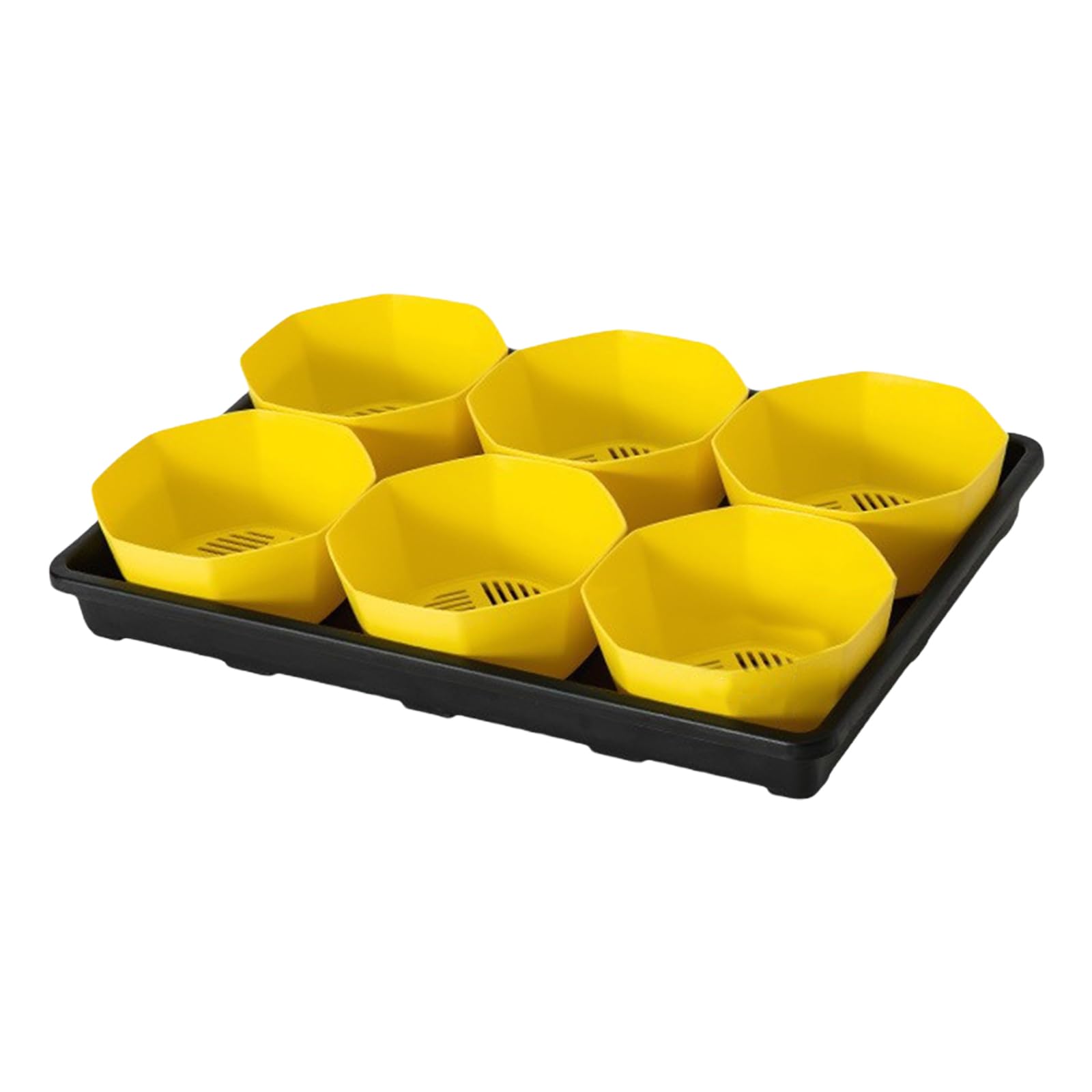 ljhnba Nursery Pots Carrying Tray 6 Cell Design with 6Inch Plant Pots Great for Succulents and Plant Growth Tray