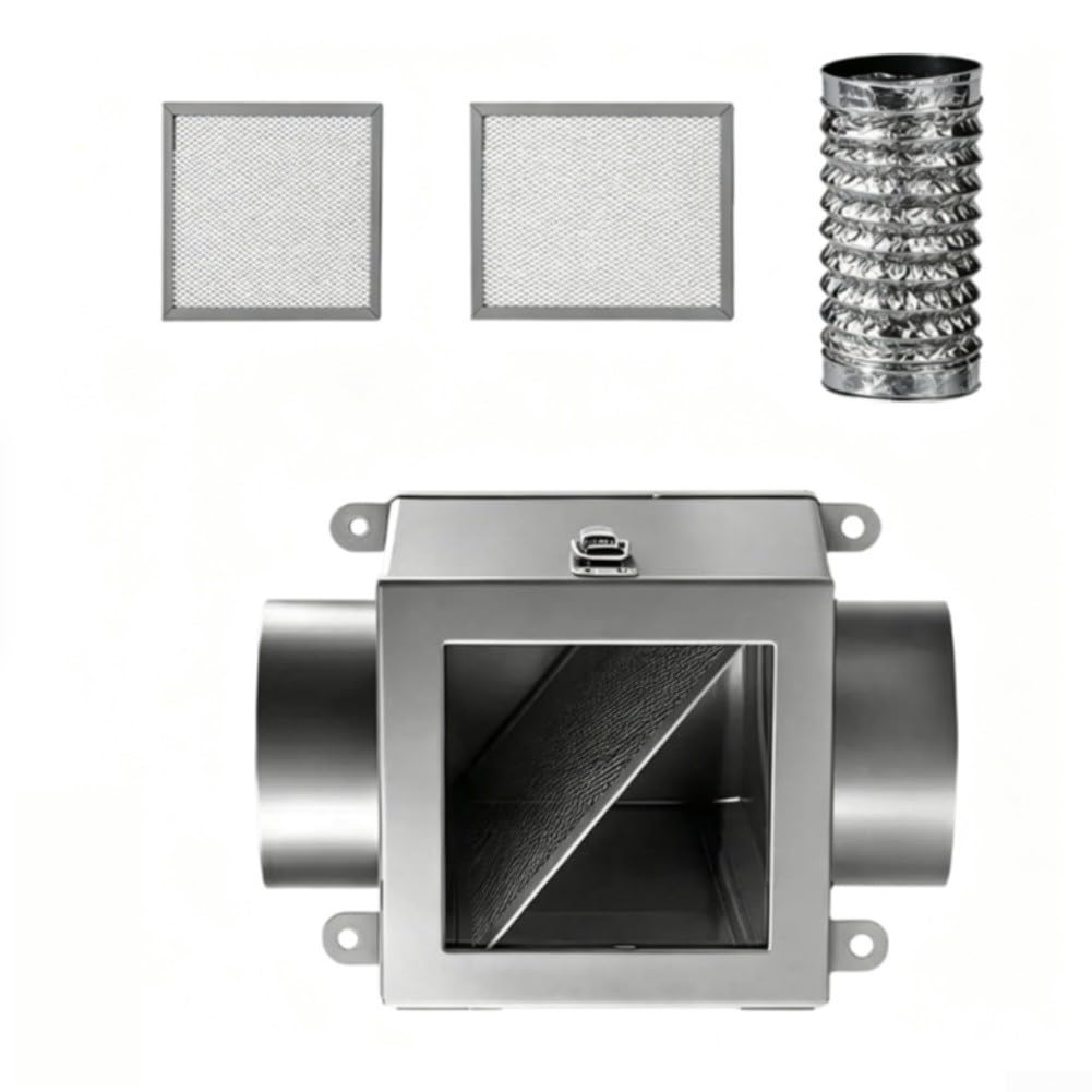 für fussel fänger Metall 95mm Rohr Anschluss Lüftung für fussel(Silver Gray)