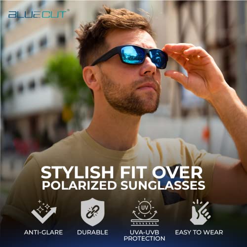 BLUE CUT Fit Over Polarized Sunglasses Driving Clip-on Over Glasses, Solar Shield Sunglasses Over Prescription Glasses2