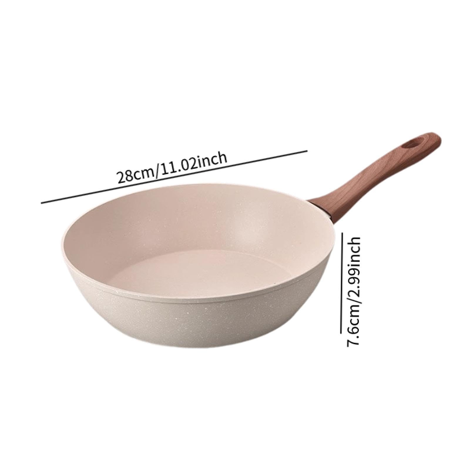 Padella per Friggere, Padella per Saltare, Pentolame Multifunzionale con Manico Ergonomico, Padella Antiaderente, Wok per Tutti, 28x7.6 Cm
