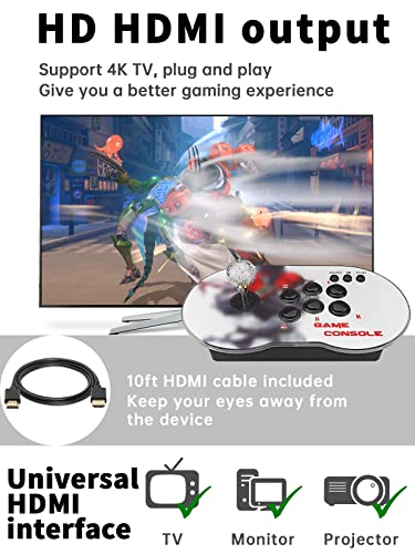 Fadist Arcade Game Console,Built In 15000+ Classic 2D/3D Games，Pandora Treasure 3D Double Stick, 4K Hd Output, Plug And Play, Support Pc/Projector/Tv, Suitable For Home, Party, Gift #TOP1