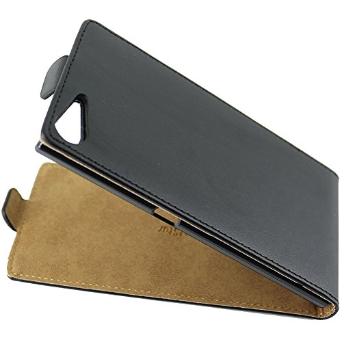 ebestStar - Coque Compatible avec Wiko Highway Star 4G Etui Housse PU Cuir Rabat Ultra Fin (Ultra Slim Case), Noir [Appareil: 141 x 71.4 x 6.6mm, 5.0'']