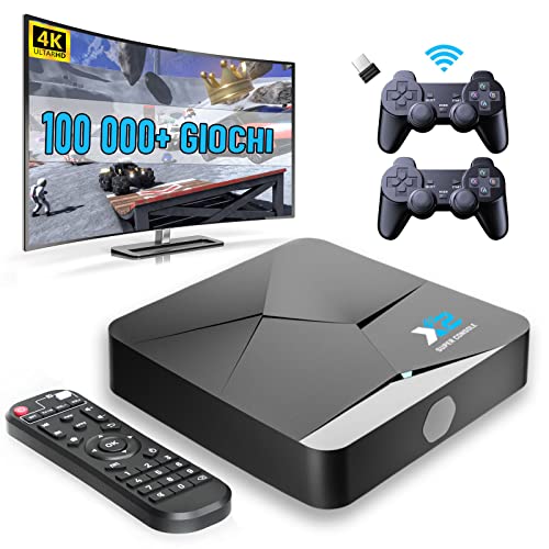🎮【100000+ Giochi Classici】Questa console per videogiochi è dotata di oltre 100000 videogiochi classici preinstallati e supporta l'aggiunta dei vostri giochi preferiti. L'emulatore 60+ è compatibile con PSP/PS1/MAME/ARCADE e altri grandi giochi retro.