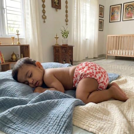 Image of Little Pea Adjustable Cloth Diaper for Babies (3 Months-3 Years) | Leak-Proof, Washable & Reusable | Includes 2 Diaper + 2 Absorbent Pad | Free Size (5-18 kg) | Pack of 2