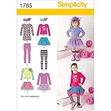 Simplicity Pattern 1785 Girls Sportswear: Skirt and Knit Dress, Top, Leggings Size: BB (4-5-6-7-8)
