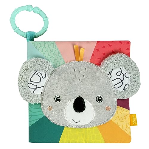Amici da scoprire nel libro illustrato in tessuto, il koala, il sole, la tartaruga, il coccodrillo, la nuvola e il pesce dai colori vivaci invitano i bambini a scoprire e agiocare con dolcezza