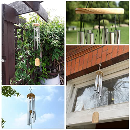Gartenwindspiel, Metallrohre Windspiele Glocken mit S-förmigem Haken für Garten und Wohnkultur im Freien