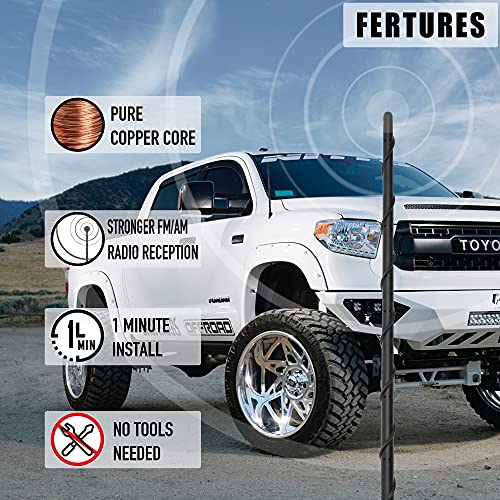 Image of KSaAuto Antenna for 2000-2021 Toyota Tundra Tacoma, 16 inches Car Antenna Replacement for FM AM Reception, Flexible Rubber Antenna, Spiral Design, Toyota Tundra Tacoma Accessories