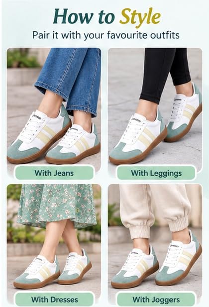 Image of Casual Sneaker Shoes for Women | Soft Cushioned Insole | Sneakers for Woman | Lightweight | Comfortable | Stylish, Trendy Girls and Women Sneakers with Laces