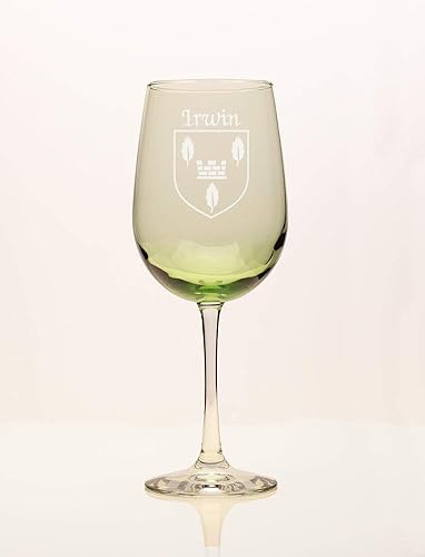 Miniatura 1 de Irwin Irish Coat of Arms - Copa de vino verde