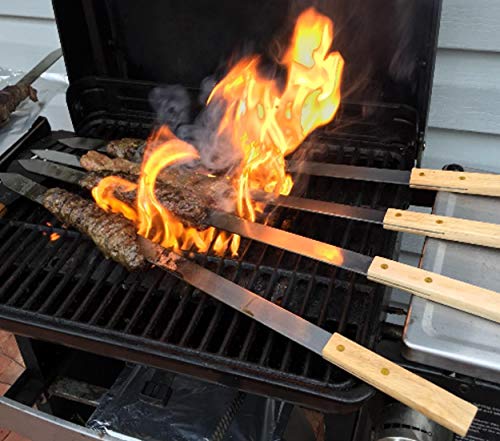 G & F Products 25619 2020 23 Inch Long 5/8 Inch Wide 2Mm Thin Stainless Steel Bbq Skewer 8 Piece thumb #3