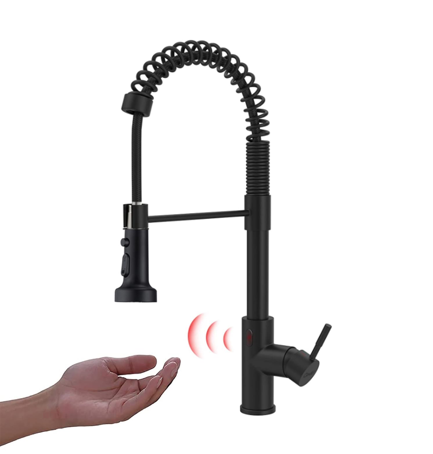 Avola HandsFree Matte Black Touchless Kitchen Faucet with PullDown