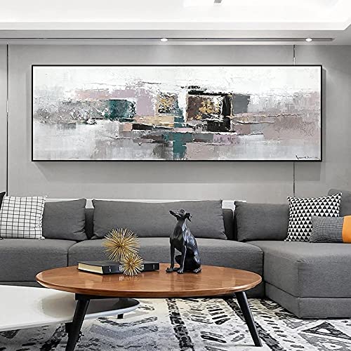 Peinture murale abstraite 40x120 - Habiller un grand mur vide sans cadre