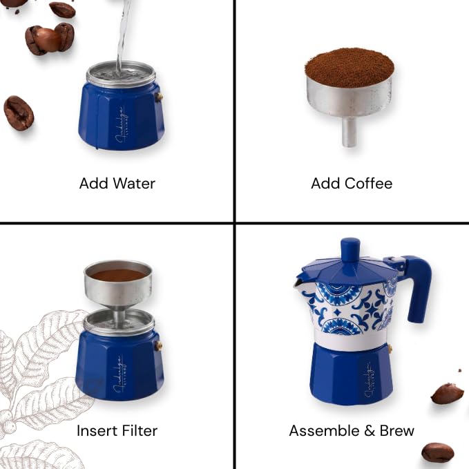 Image of Fresco Moka Pot 150ml (3 Cup) | Italian Stovetop Coffee Maker | Aluminium Moka Coffee Pot | Brews Strong Espresso-Style Coffee