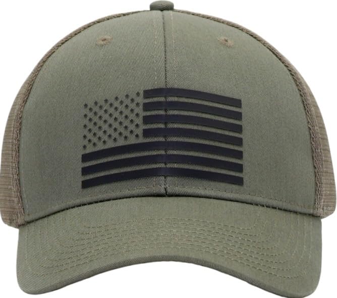 Image of American Flag Trucker Hats, Patriotic Baseball Cap for Men, Adjustable Breathable Mesh Snapback, Fits OSFM & XXL Head