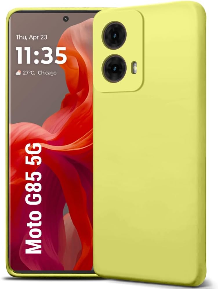 TheGiftKart Liquid Silicone Back Cover Case for Motorola Moto G85 5G | Soft Micro-Fibre Lining Inside | Camera Protection Bump | Shockproof Back Cover Case for Moto G85 5G (Silicone, Olive Green)