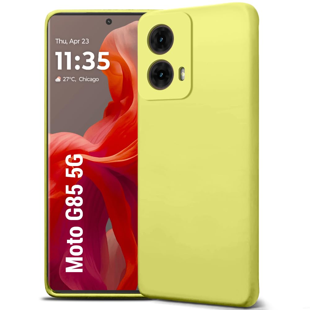 TheGiftKart Liquid Silicone Back Cover Case for Motorola Moto G85 5G | Soft Micro-Fibre Lining Inside | Camera Protection Bump | Shockproof Back Cover Case for Moto G85 5G (Silicone, Olive Green)