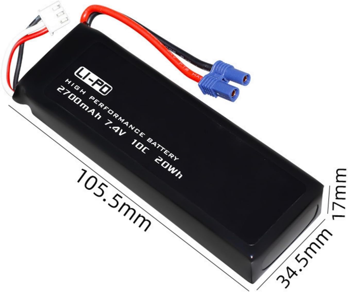 7.4V 2700mAh 10C RC Lipo Batería 2S y cargador de equilibrio USB para Hubsan X4 H501C H501A H501M H501S W H501S Pro Cámara aérea de cuatro ejes UAV piezas de repuesto 2 unidades