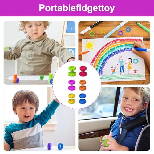 12 Pack Sensory Rings Kids Fidget Ring,Fidget Rings,Anxiety & Stress Relief Finger Toys For Kids Focus & Sensory Stimulation Quiet Fidgets Against Anxiety in the Classroom 12 Pack Sensory Rings Kids Fidget Ring,Fidget Rings,Anxiety & Stress Relief Finger Toys For Kids Focus & Sensory Stimulation Quiet Fidgets Against Anxiety in the Classroom