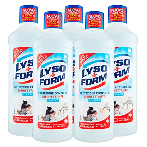 5x Lysoform Protezione Completa Disinfettante Classico Pavimenti Presidio Medico Chirurgico - 5 Flaconi da 1,25 litri ognuno