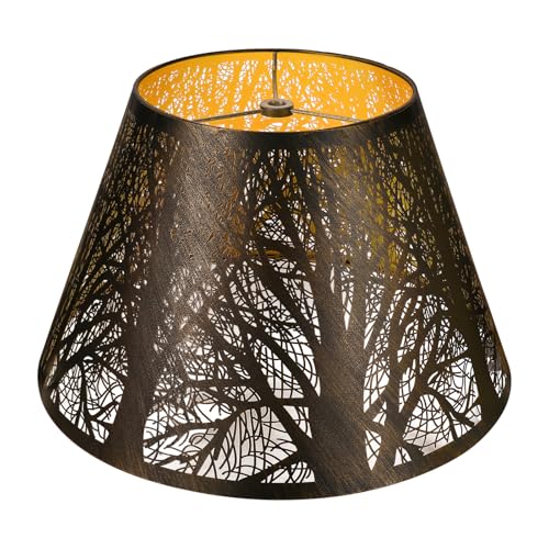 Metal Lamp Shade, ALUCSET Barrel Lampshade with Pattern of Trees Lampshades for Table Lamp, Metal Lamp Shades 7