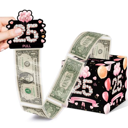25th Birthday Surprise Gift Box Happy Birthday Money Gift Boxes for Cash