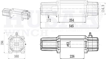 Husar Seilwinde 12V | 13500 Lbs (6124 Kg) | Mit Synthetikseil 26m & Funkfernsteuerung | 3-Stufen-Planetengetriebe