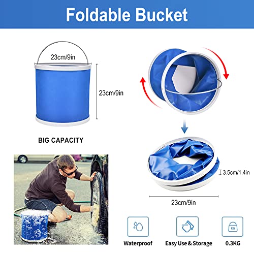 Outigu Professional Car Cleaning Kit, 17PCS Exterior and Interior Car Washing Products with Bag, Wheel Brush, Bucket, Air Vent Brush, Washing Gloves, Sponges, Window Scraper, Duster, Detail Brush (17) - Image 4