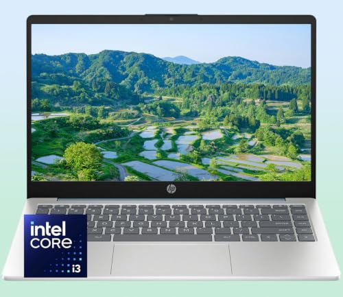 Image of Customized HP 14 inch Laptop • Intel Core i3 CPU • HD Screen • 8GB RAM • 256GB SSD • Windows 11 Home • HD Dual Audio • HP Fast Charge • FHD Camera